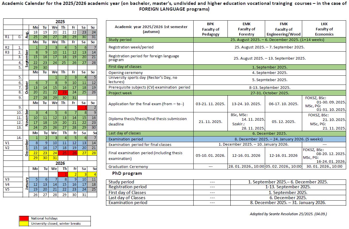 Academic Calendar